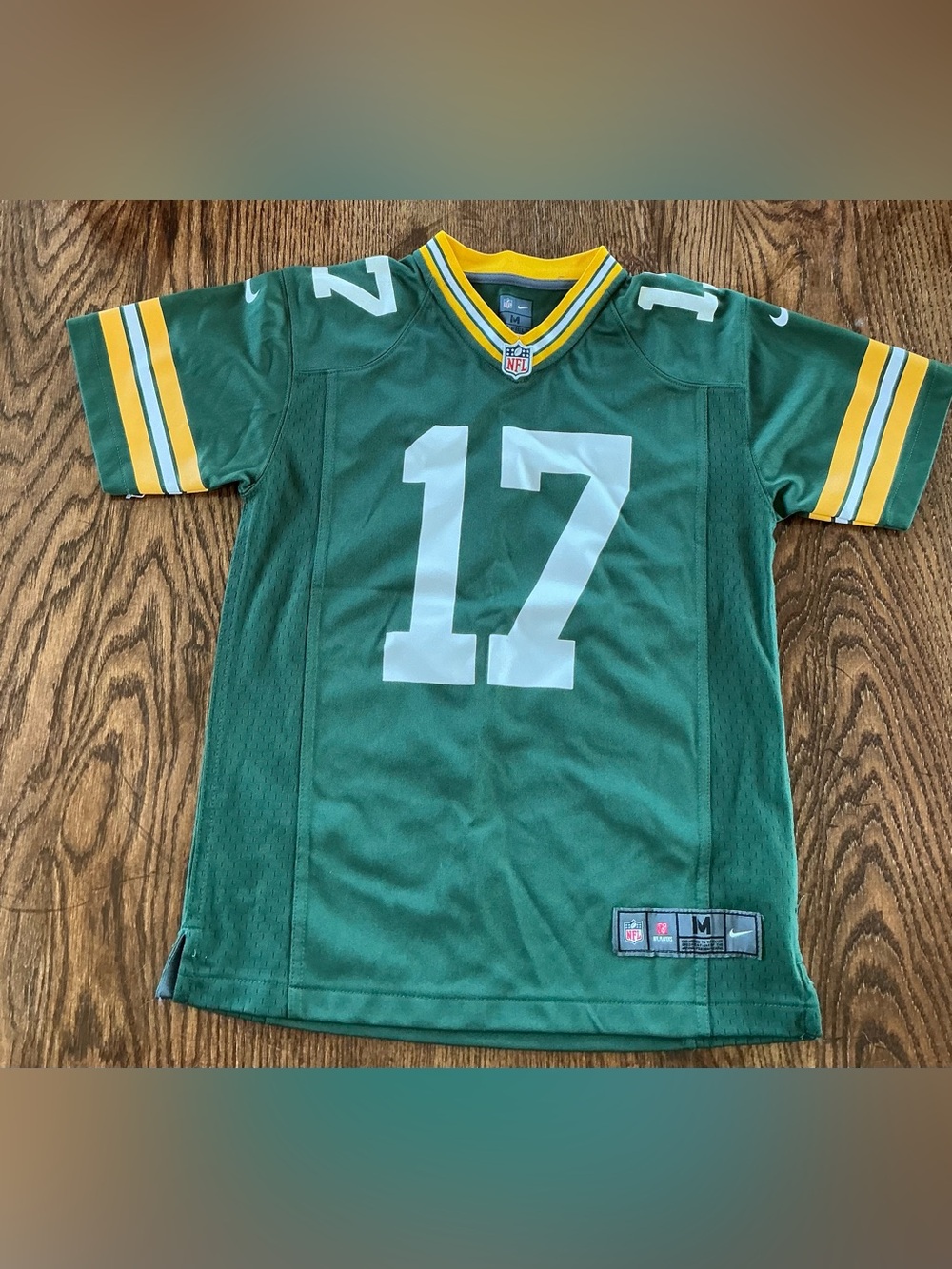 Nike NFL Green Football Jersey with Yellow & White Trim - Medium